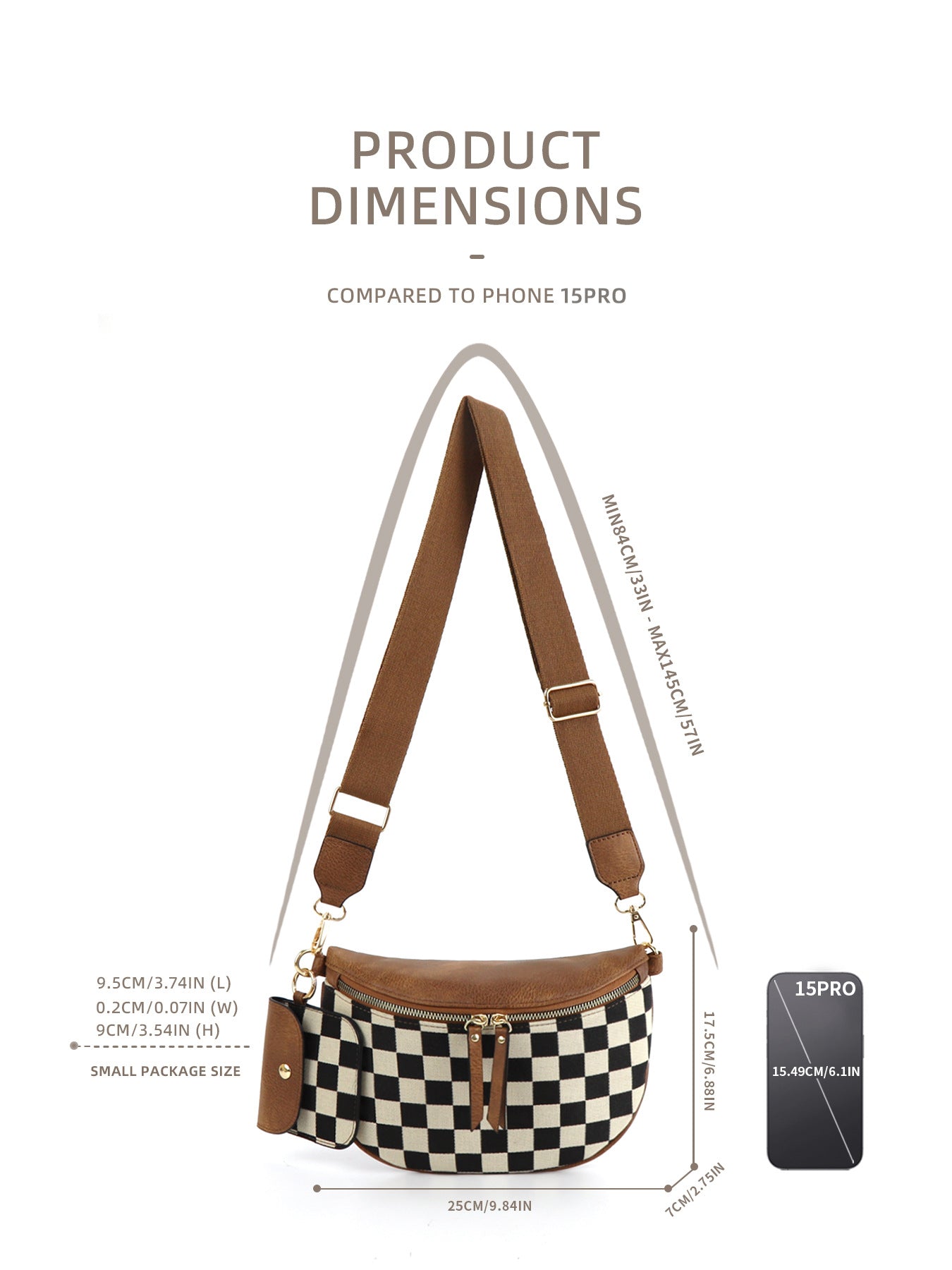 Plaid Waist Trendy All-match Messenger Bag