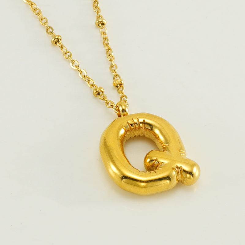Women's Fashion Bubble Letter Pendant Letter Necklace 4421500a 205a 4549 95c4 240e76c0cf97