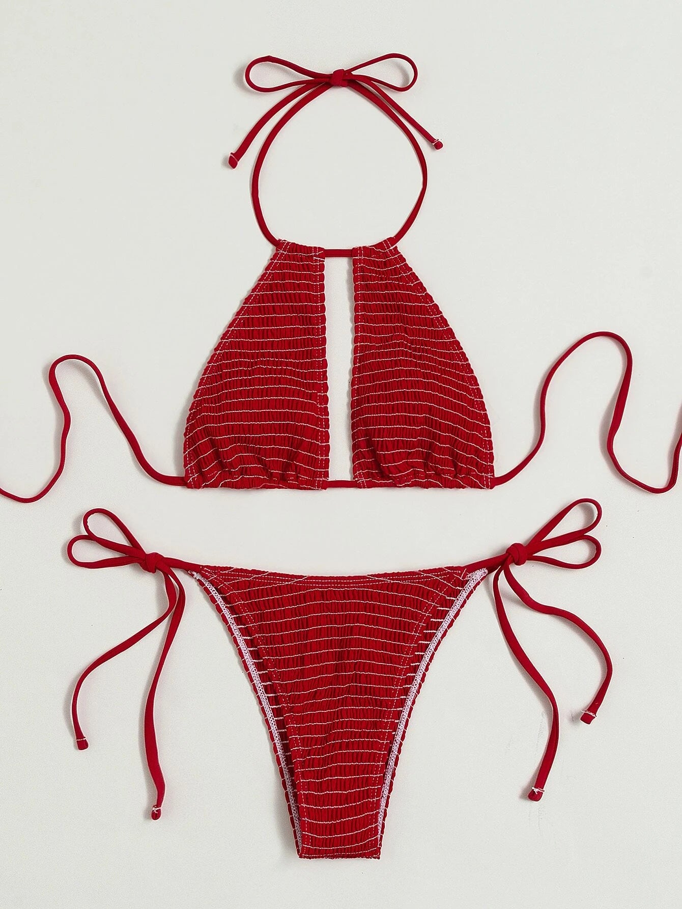 Women's Split Beach Swimsuit Bikini Two-piece Set 447da09d 8364 43c5 9594 8399c5010060