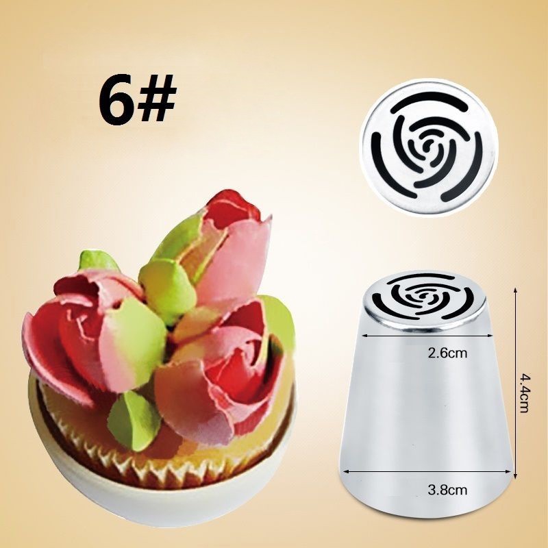 7 Pcs Cream Stainless Steel Russian Icing Piping Nozzle for polishing Pastry Tools Cupcake Tips Kitchen Accessories - HD Wireless Product #7