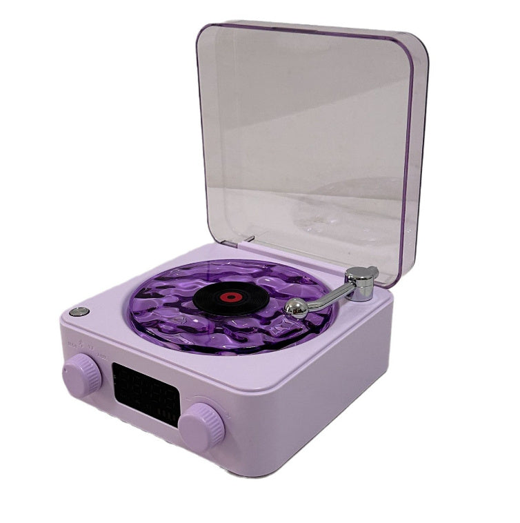 Retro Turntable Speaker Wireless Bluetooth-compatible 5.0 Vinyl Record Player Stereo Sound With White Noise RGB Projection La