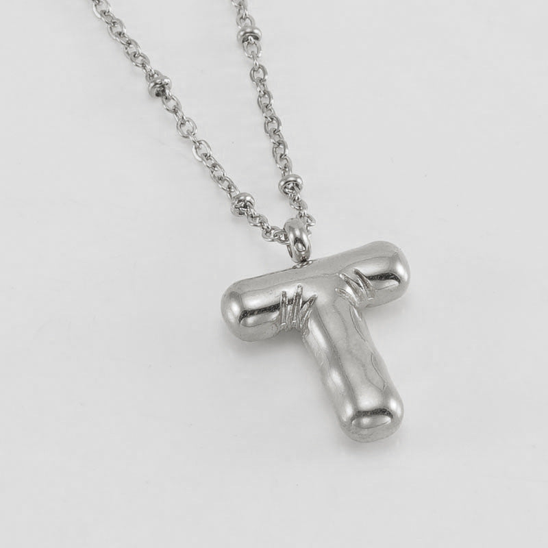 Women's Fashion Bubble Letter Pendant Letter Necklace 4537f782 7b09 4271 b0ed e9598454d21a