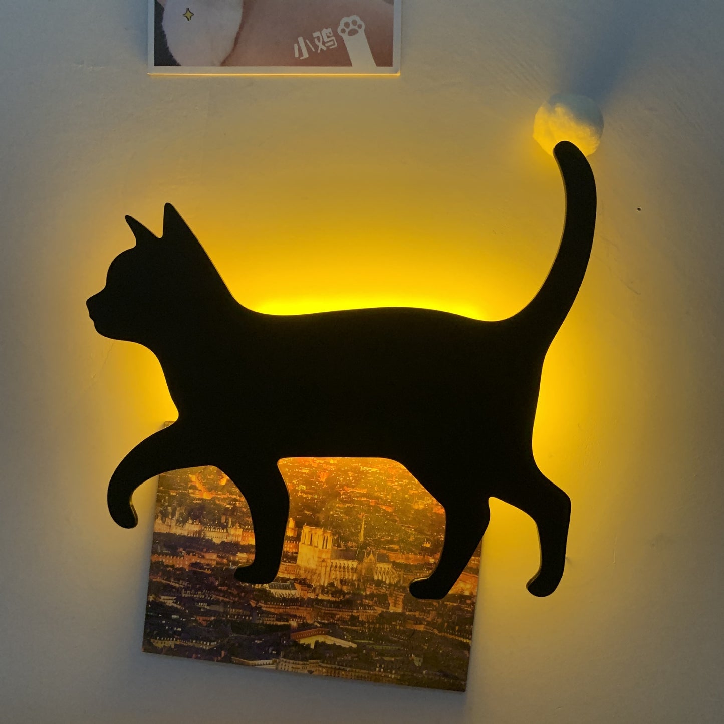 LED Animal Dog Cat Night Light Kitten Smart Sound Sensor Control Wall Lamp Home Corridor Balcony Night Lamp Baby Kids Sleep L