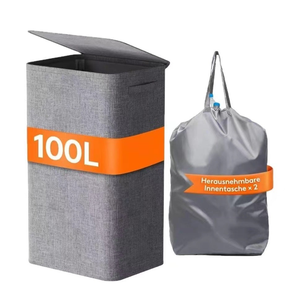 Oxford Cloth Dirty Clothes Folding Dirty Clothes Basket Dustproof With Cover Storage Basket