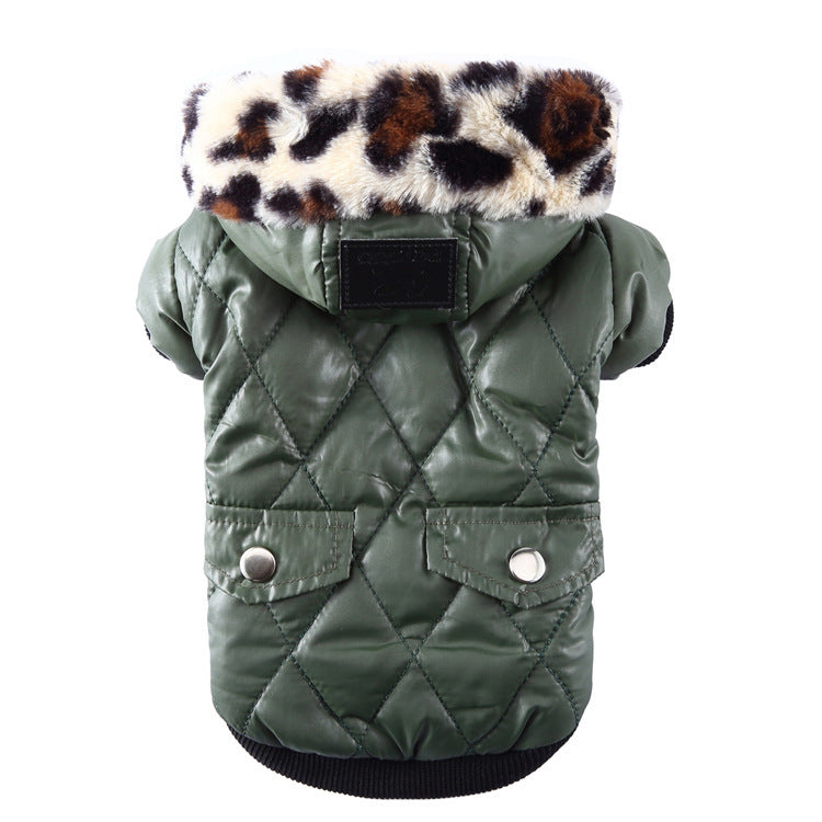 Cross-border pet supplies pet clothes dog clothes autumn and winter fur collar coat pet dog clothing 4571ec45 6620 49ba aee1