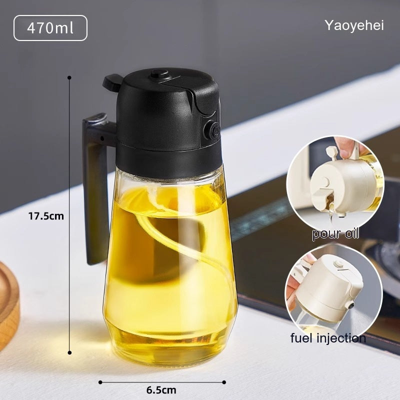 470ML Olive Oil Sprayer Dispenser For Cooking BBQ 2 In 1 Glass Oil Vinegar Soy Sauce Spray Kitchen Oil Bottle For Air Fryer - HD Wireless Product #10