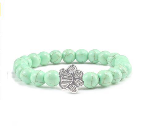 Cat Claw Bracelet Natural Turquoise Weathered Micro Inlay Bracelet 8MM Beaded Bracelet 4598101381742