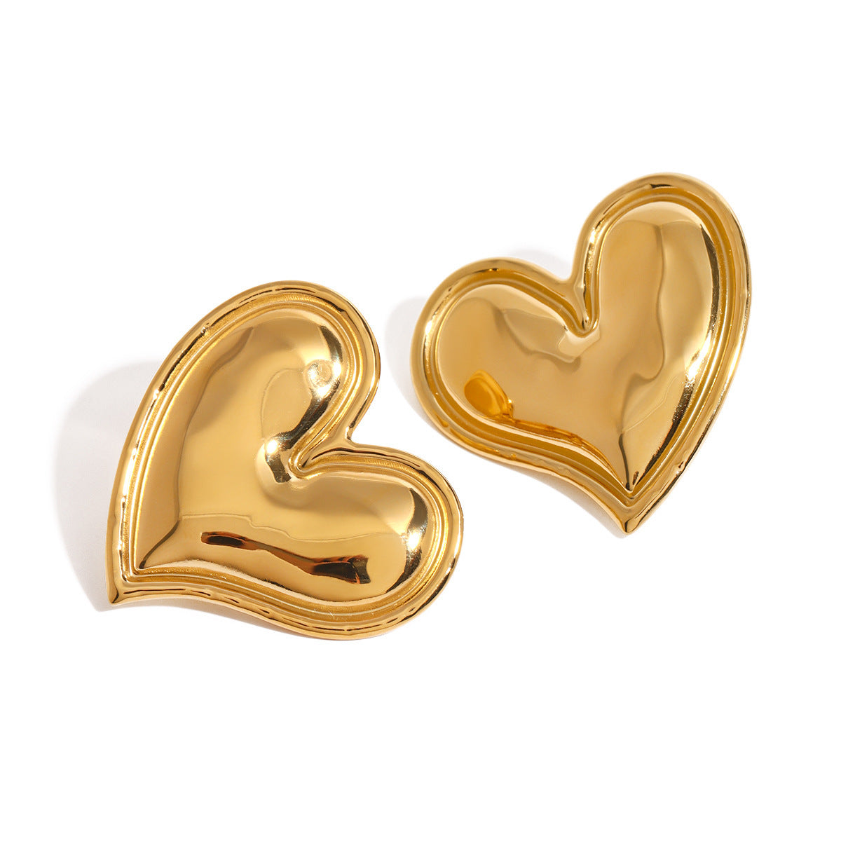 Female European And American Stainless Steel Heart-shaped Earrings 4604bc59 ff7d 498c a3de 9d92bf359684