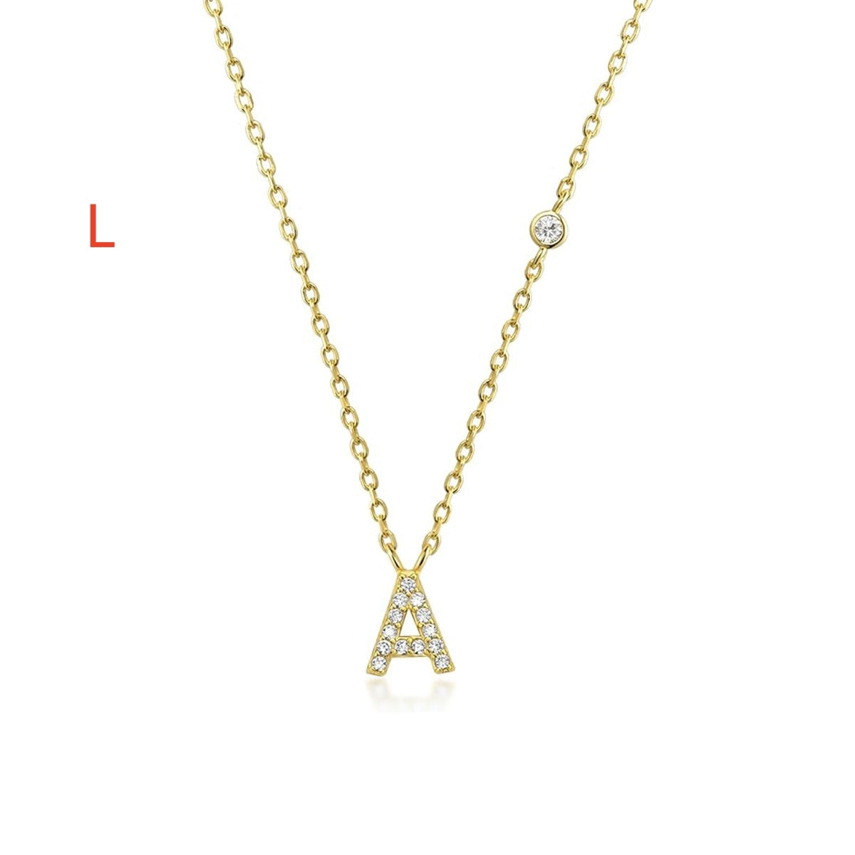 Fashion Jewelry Luxury Gold Color A-Z 26 Letters Necklace CZ Pendant For Women Cute Initials Name Necklace Fashion Party Wedd