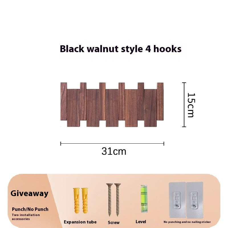 Clothes Hook Wall-mounted Entrance Hallway Hanger Punch-free Solid Wood Creative Keys Clothes 467d58b1 340b 48b6 94a5 f29ef8c