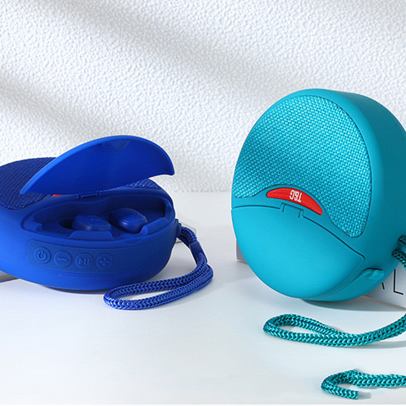 Outdoor Portable Headset Bluetooth Speaker Integrated Wireless 3D Stereo Subwoofer Music Speaker Support TF Card FM Radio 46a