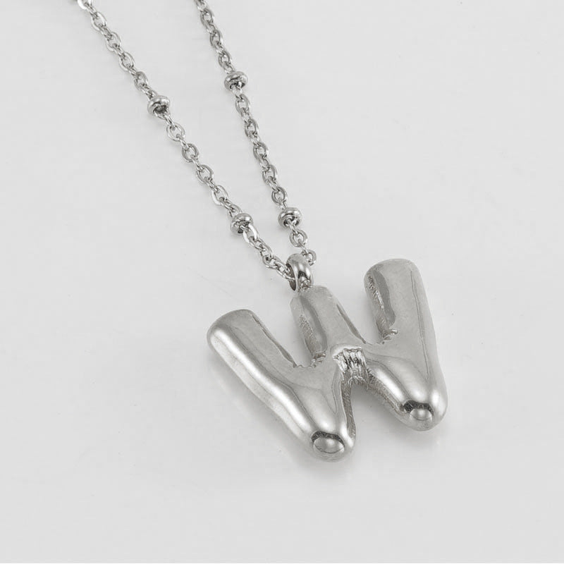 Women's Fashion Bubble Letter Pendant Letter Necklace 46e7ce7e b359 4a91 97db 4158b2410537