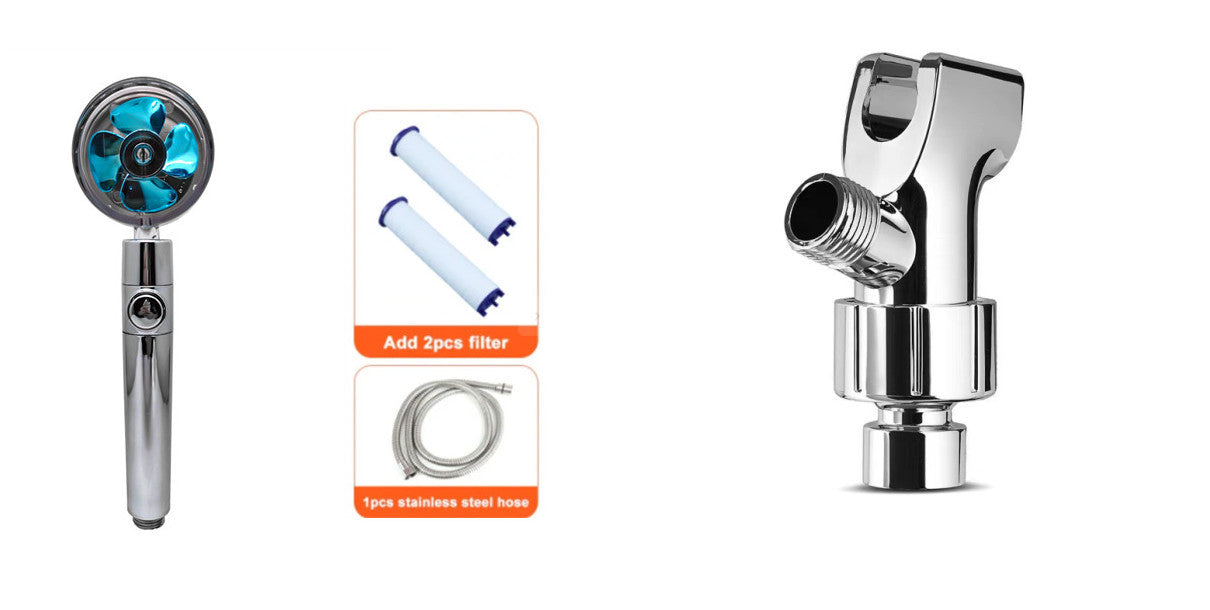Shower Head Water Saving Flow 360 Degrees Rotating With Small Fan ABS Rain High Pressure Spray Nozzle Bathroom Accessories 46