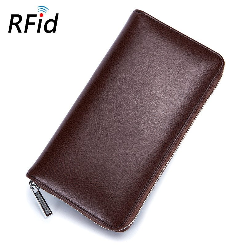 Rfid Many Departments Men Wallet Cow Genuine Leather 36 Slots Card Holder Cell Phone Pocket Male Wallets Clutch Man Long Purs