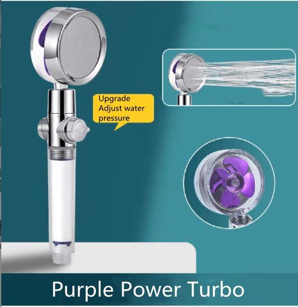 Shower Head Water Saving Flow 360 Degrees Rotating With Small Fan ABS Rain High Pressure Spray Nozzle Bathroom Accessories 47