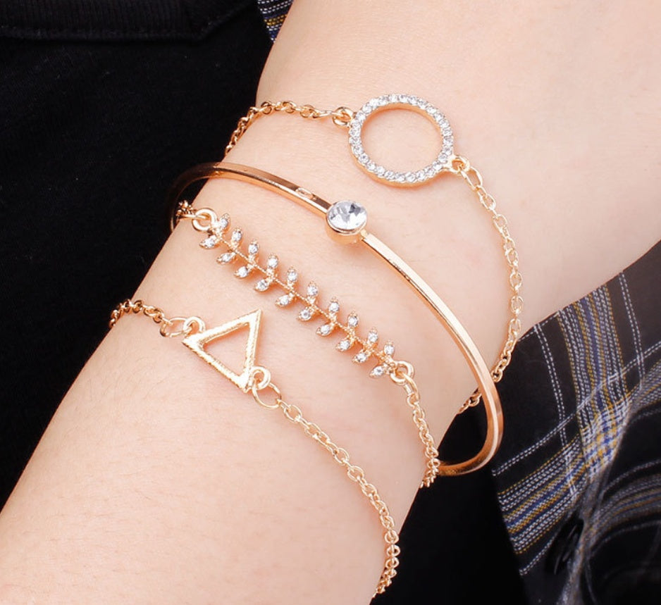 Multi-layer Triangular Water Drop Drill Bracelet 480831047615