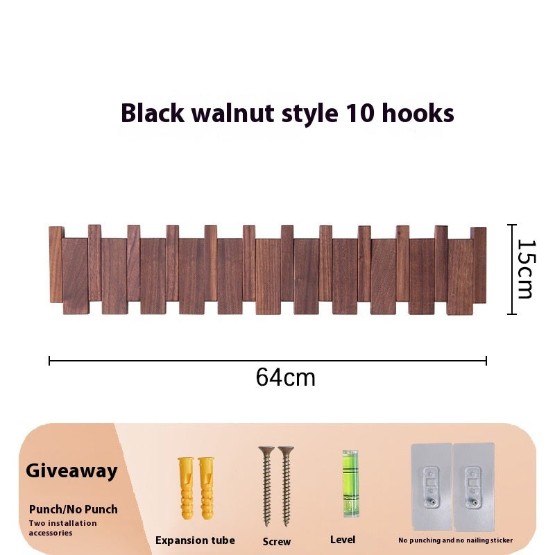 Clothes Hook Wall-mounted Entrance Hallway Hanger Punch-free Solid Wood Creative Keys Clothes 49172bf4 0f1b 4a24 a8db 88ef95d