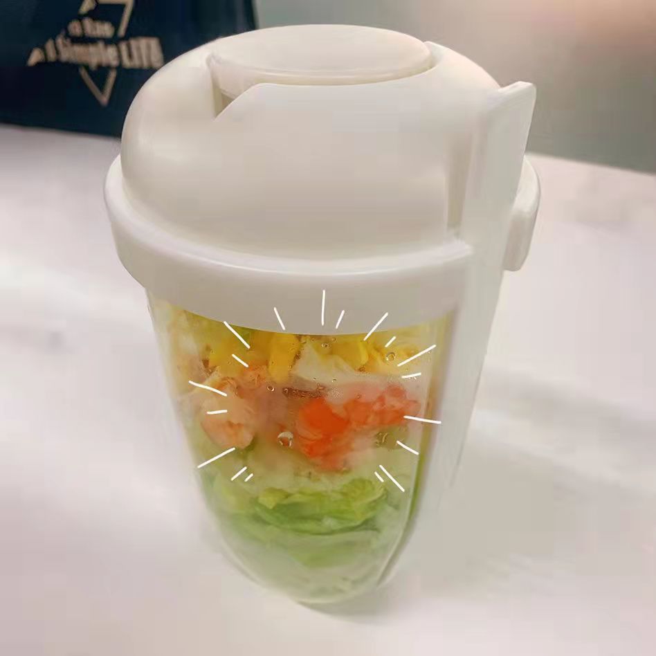 Breakfast Oatmeal Cereal Nut Yogurt Salad Cup Container Set With Fork Sauce Cup Lid Bento Food Taper Bowl Lunch Box 4921d0bf