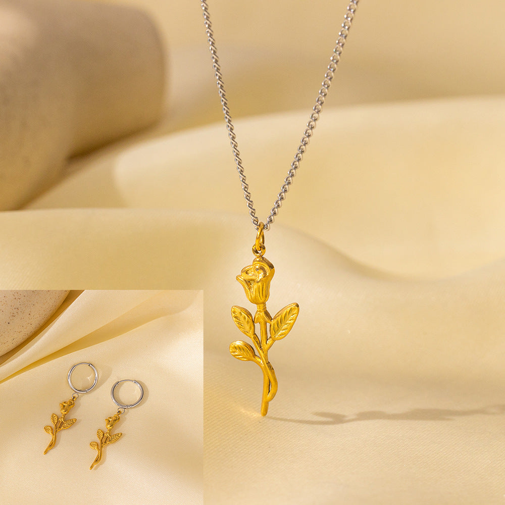Stainless Steel Necklace Earrings Women's Jewelry Suit 494a4ac3 b2f1 4568 874b 4090aafe84d9