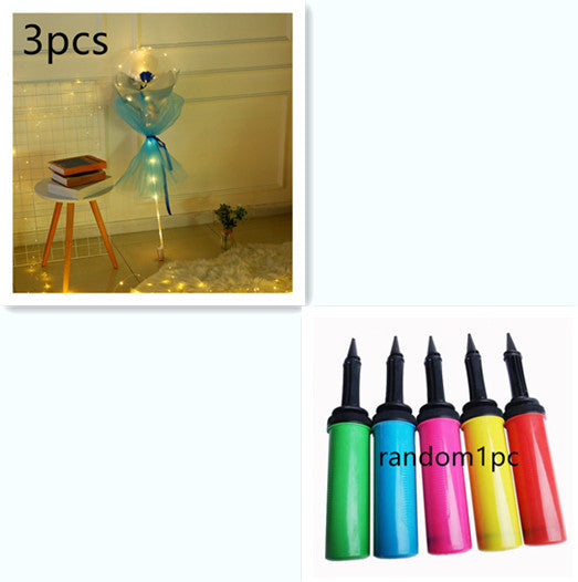 LED Luminous Balloon Rose Bouquet Transparent Bobo Ball Rose 4954956660998