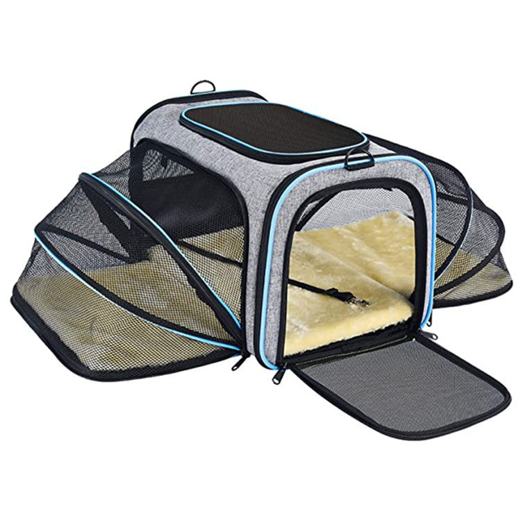 Carrier For Cat Pet Airline Approved Expandable Foldable Soft Dog Carrier Opened Doors Reflective Tapes Cat Travel Bag 4a74ee