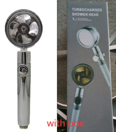 Shower Head Water Saving Flow 360 Degrees Rotating With Small Fan ABS Rain High Pressure Spray Nozzle Bathroom Accessories 4a