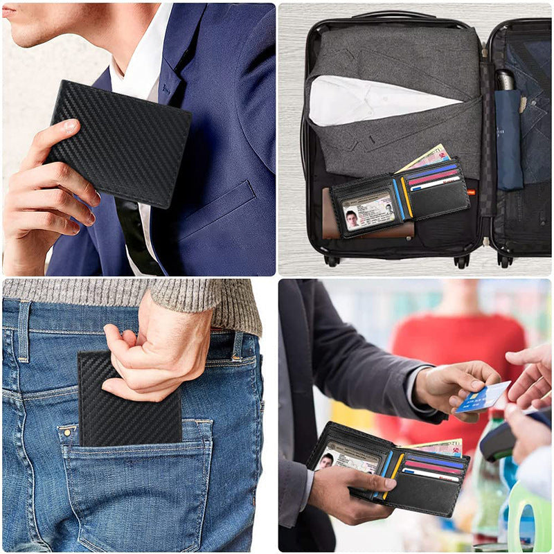 Men's Anti-magnetic Thin Wallet Special Carbon Fiber Dollar Multi Card Slot Wallet 4ac31cc7 7321 4090 a043 1ad602d2528a
