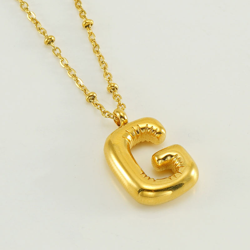 Women's Fashion Bubble Letter Pendant Letter Necklace 4b1edd2f 30b3 44af b37b 57ec2edc2d28