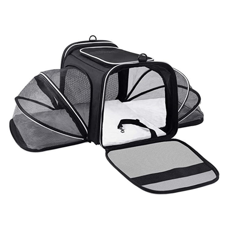 Carrier For Cat Pet Airline Approved Expandable Foldable Soft Dog Carrier Opened Doors Reflective Tapes Cat Travel Bag 4c10b5