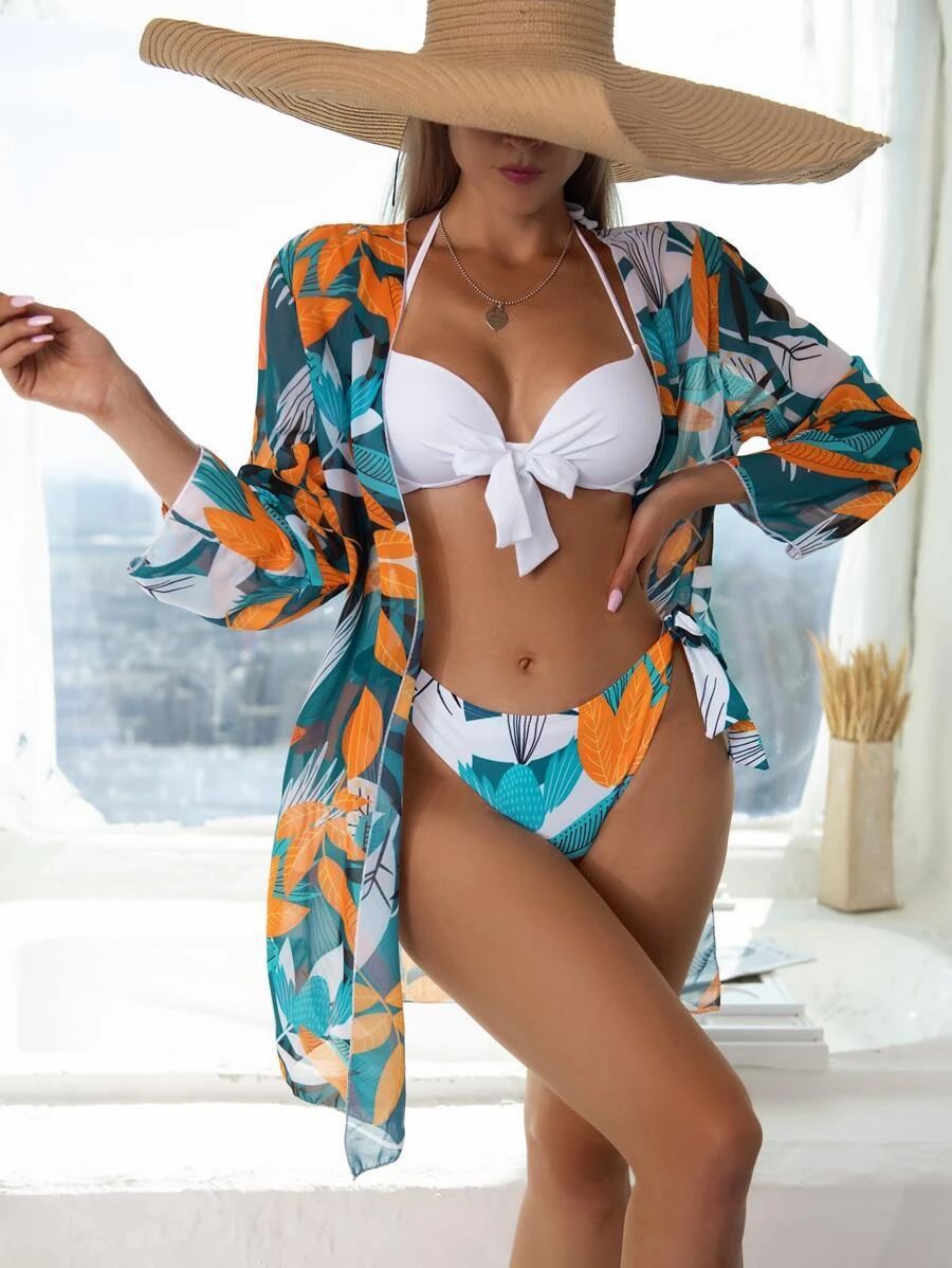 Women's Three-piece Bikini Mesh Split Swimsuit 4c24d8c4 d323 48c8 b2e0 dc48e4ef431a