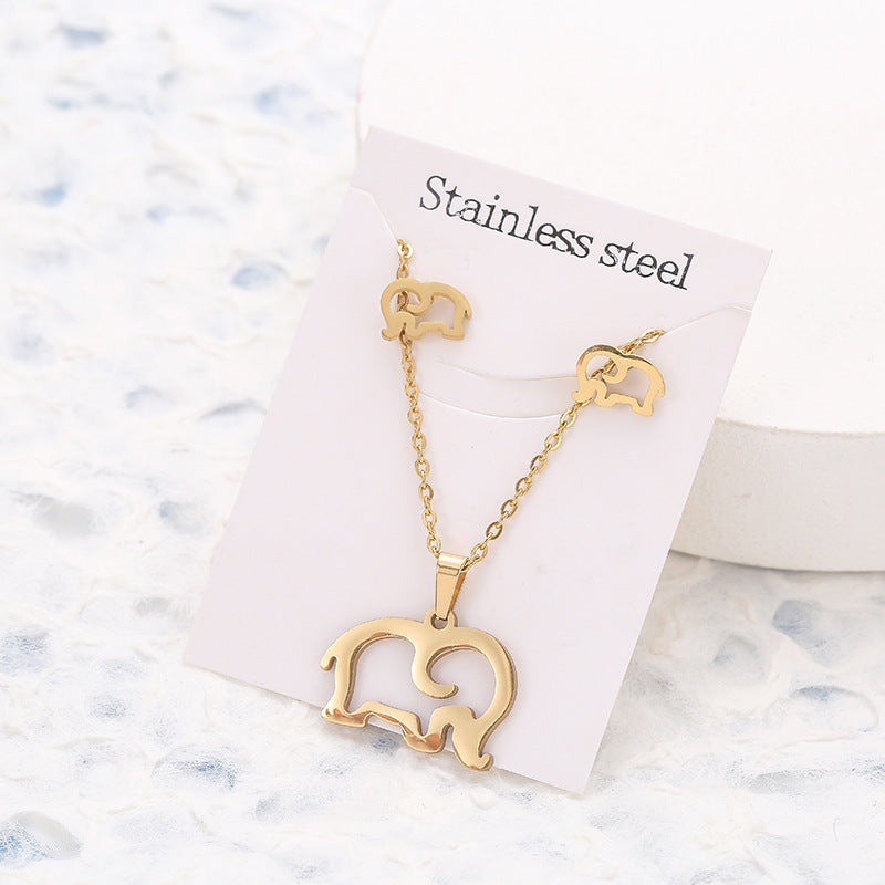 Butterfly Studs Necklace Suit Stainless Steel Geometry 4cc62fb4 53db 41bb 8bf3 b94a5ada08c7