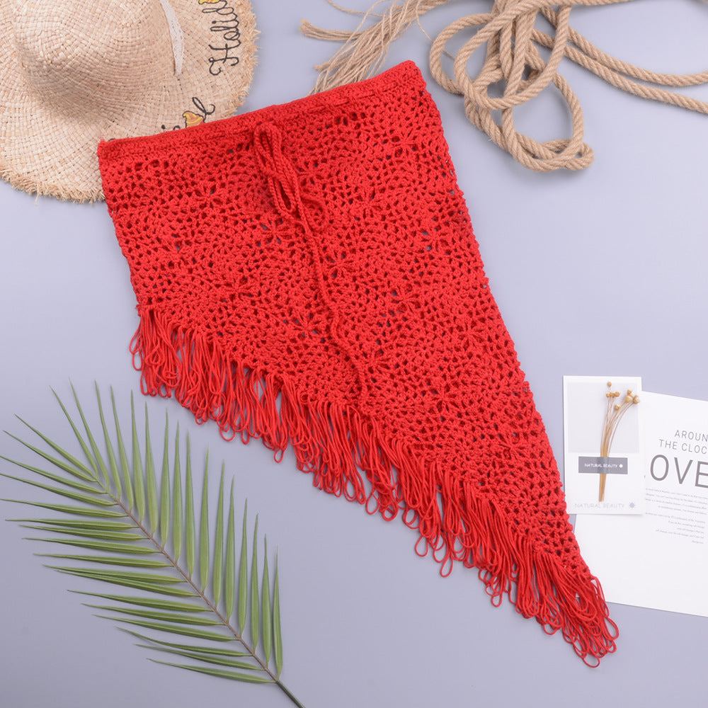 European And American Women's See Through Hollow Knitted Skirt With Slanted Fringe Beach 4cdebab4 2073 4416 a5e4 09e49c51d6ac