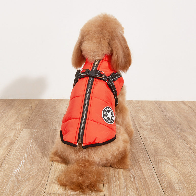 Pet Warm Dog Cotton-padded Clothes Fleece-lined Thickened Reflective Gallus 4d7f0de6 ea20 4c4a b06e 98a32879137b