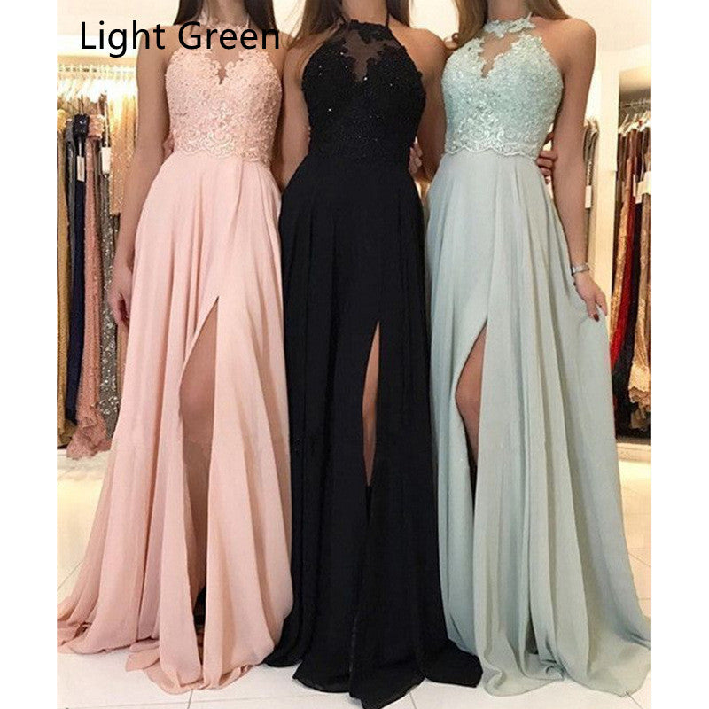 Halter Lace Chiffon Dress Prom Evening Dress Split Long Skirt 4e20ff5b 8259 40fe a268 1fa012976cf7