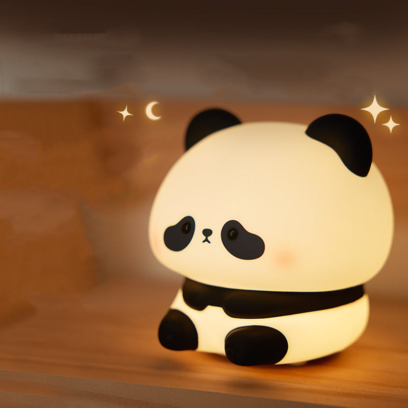 Panda Night Lights For Kids Cute Animal Silicone Timing Rechargeable Lamp Cartoon Panda Bedroom Decoration Kids Boys Girls Gi