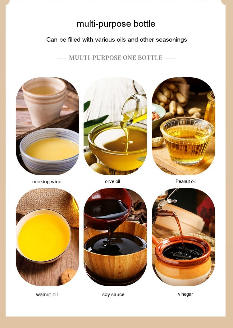 New Two-in-one Glass Oil Pot Kitchen Soy Sauce Bottle Atomization Bottle