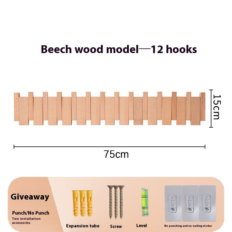 Clothes Hook Wall-mounted Entrance Hallway Hanger Punch-free Solid Wood Creative Keys Clothes 4fac464e 8ee4 4f0b 9473 22f3a9f