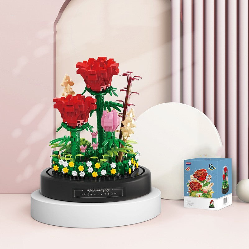 Small Particle Assembly Rose Decoration Toys 4fe8efb2 68a0 44c2 8f7c 05ec7de4e387