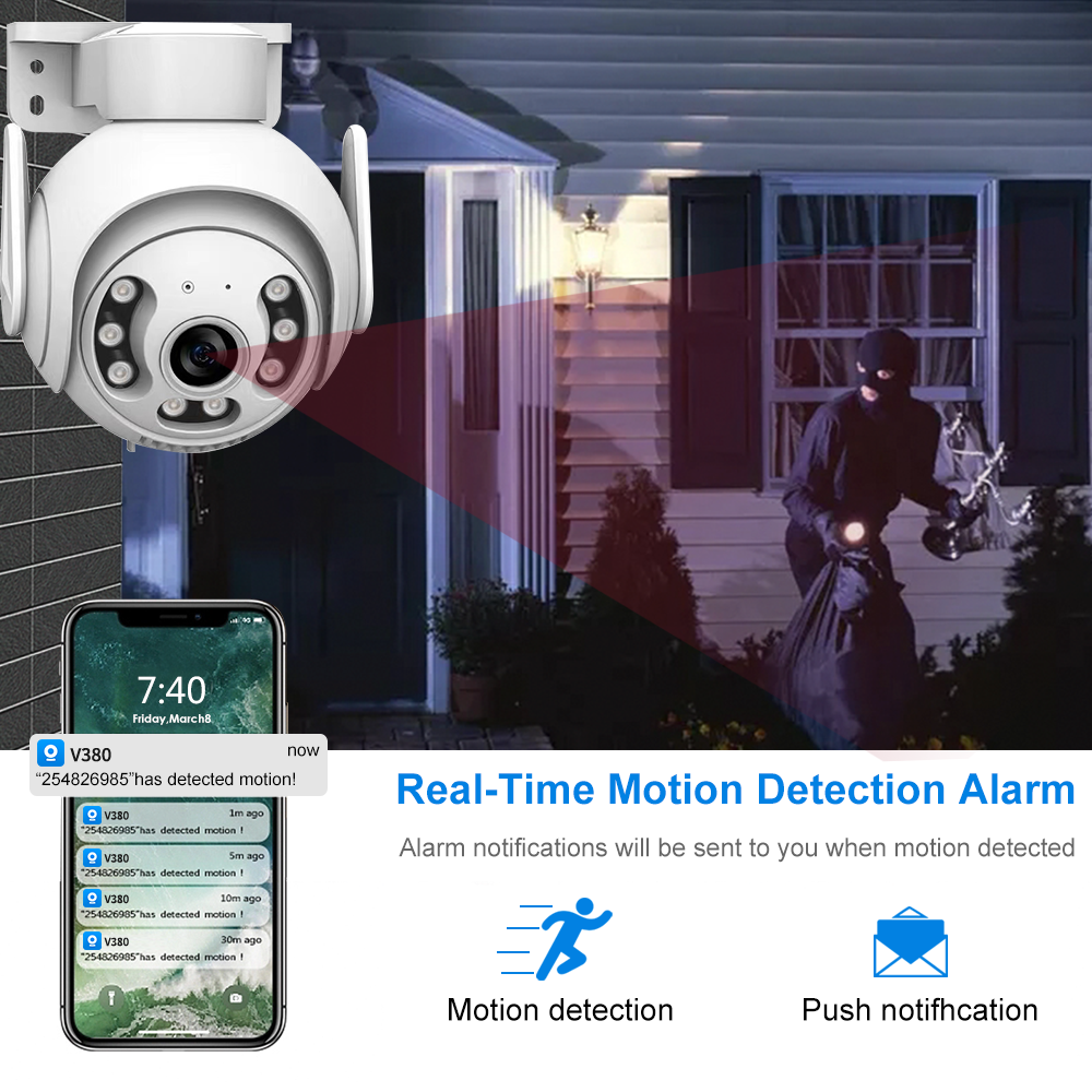 Real-time Motion Detection & Alert, Two-way Audio Communication – Ideal for Courtyards, Farms, Fishponds, Orchards 5