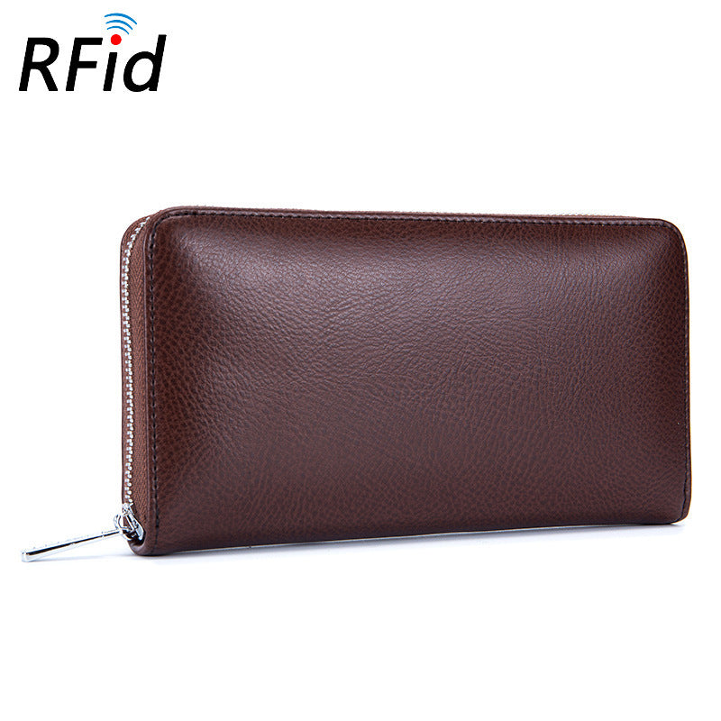 Rfid Many Departments Men Wallet Cow Genuine Leather 36 Slots Card Holder Cell Phone Pocket Male Wallets Clutch Man Long Purs