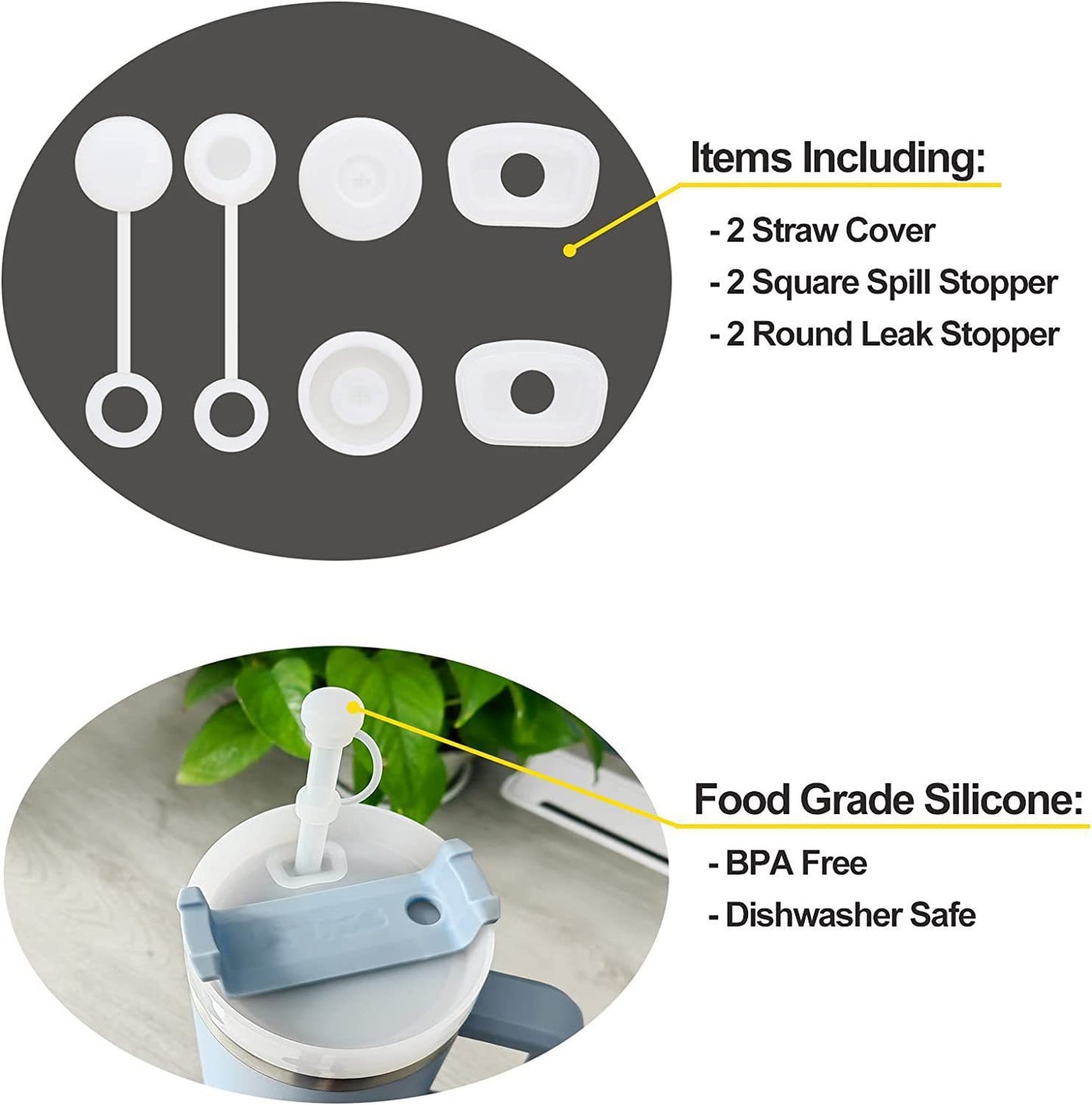 Silicone Straw Plug Silica Gel Cup Cover Leak-proof Plug Anti-overflow Plug 5108a65c 9d3e 4994 bd3d f6d7c339a9c4
