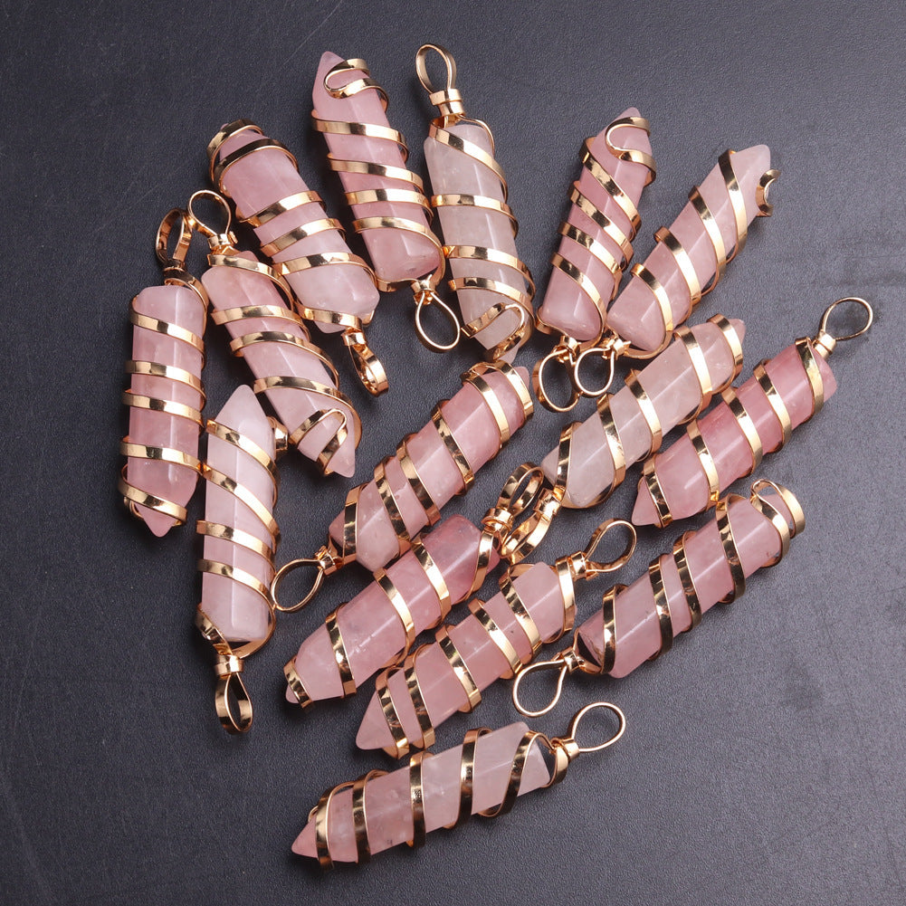 Crystal Red Agate Hexagon Pillar Bullet Pendant 511a4947 1ce8 4459 8f48 3e2ae5c3b321