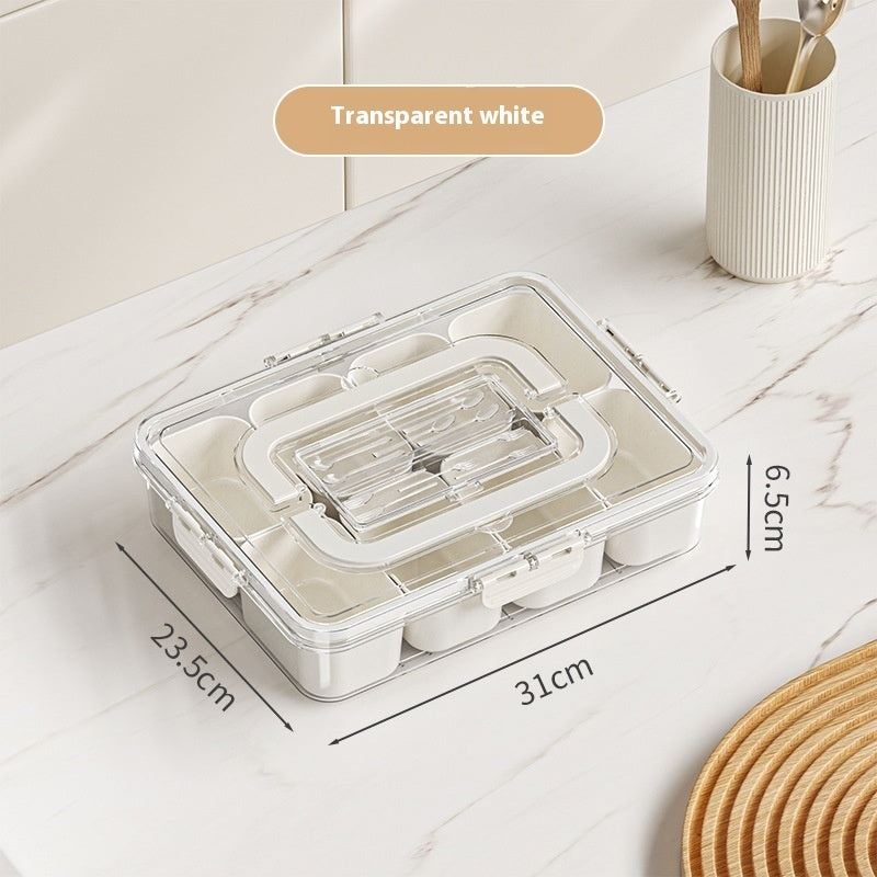 8 Grids Divided Serving Tray Fruits Snack Box Organizer Food Storage Container Seasoning Separator Box Refrigerator Organizer - HD Wireless Product #6