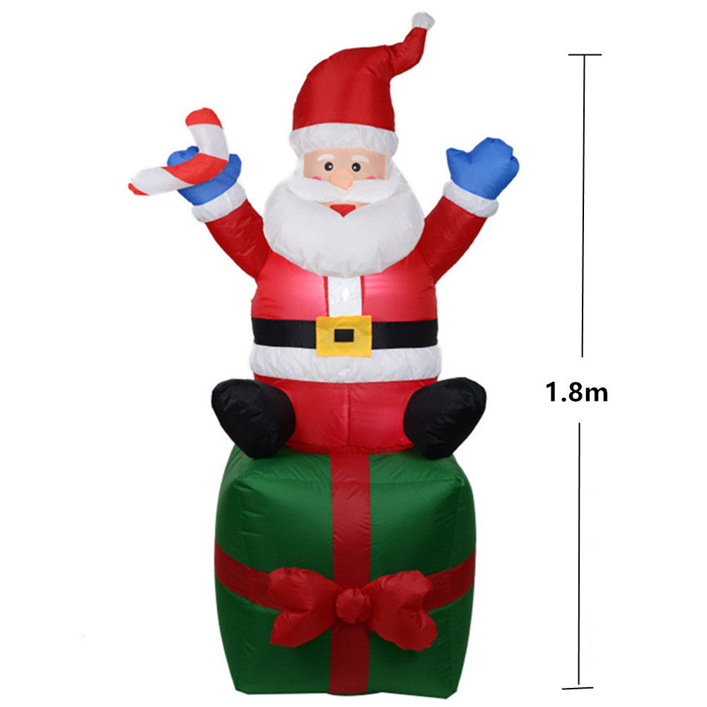 Inflatable Doll Night Light Merry Christmas Outdoor Santa Claus New Year Decoration Garden Soldier Toys Arrangement Props 51f
