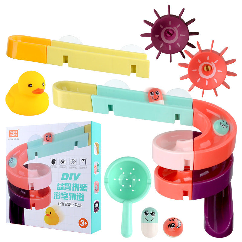 Kids Bath Toys Wall Suction Cup Marble Race Run Track Bathroom Bathtub Baby Play Water Games Toy Kit for Children 52311255227
