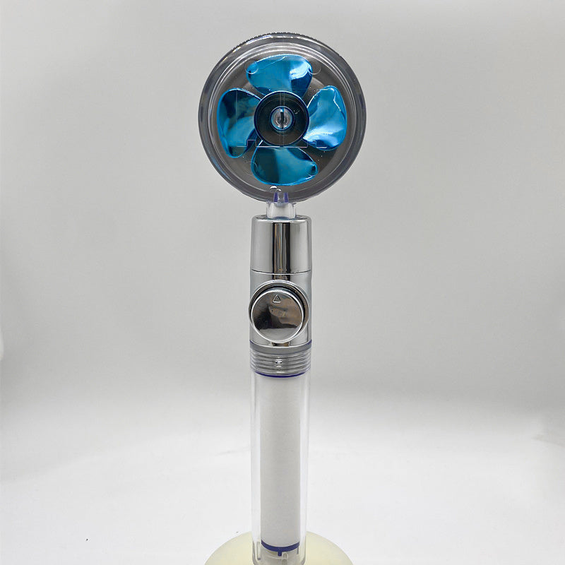 Shower Head Water Saving Flow 360 Degrees Rotating With Small Fan ABS Rain High Pressure Spray Nozzle Bathroom Accessories 52