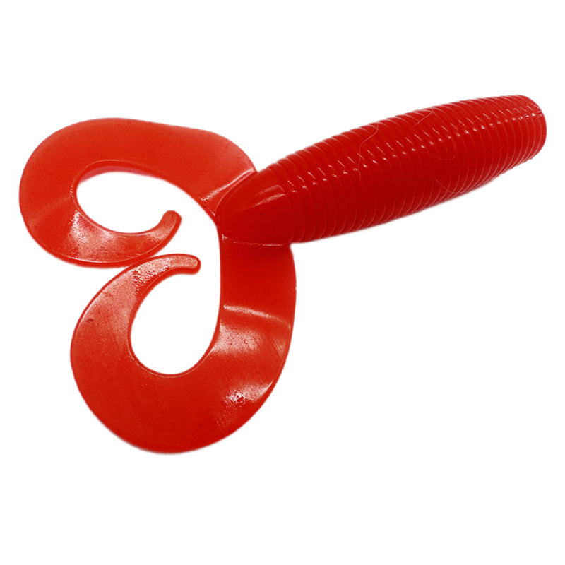 4.3g 67mm TPR Large Double Tail Rolled Tail Maggot Luer Soft Lure - HD Wireless Product #8