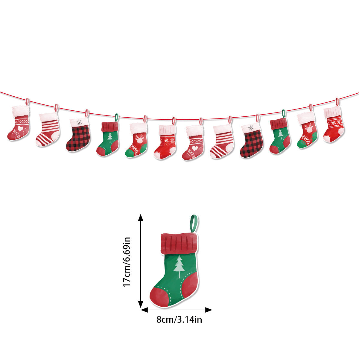 Christmas Party Hanging Flag Santa Claus Snowflake Elk 527c1dd9 11f2 49a7 a079 a94206c67d1a