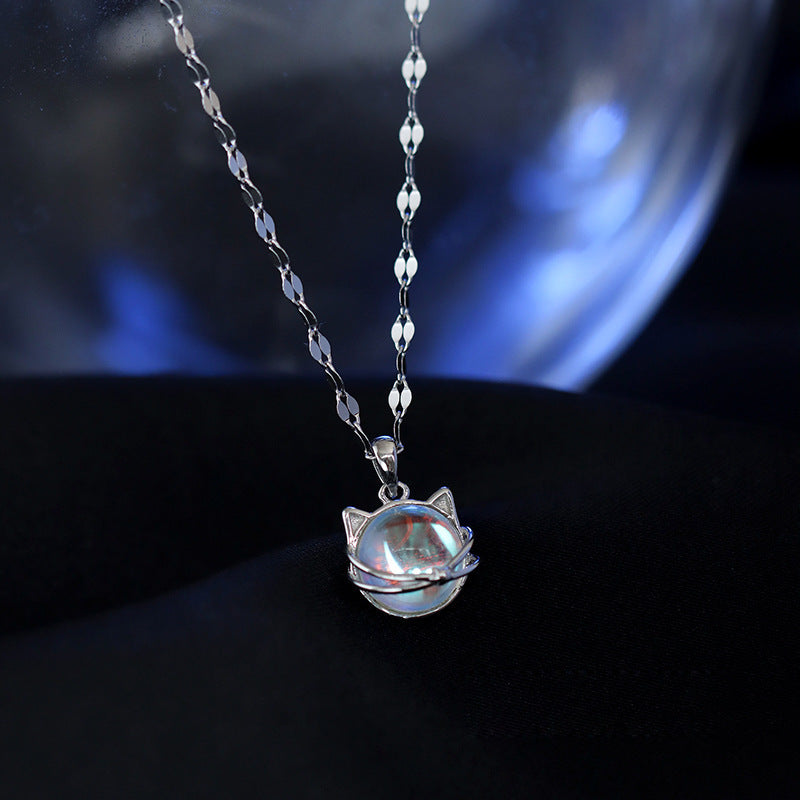 Women's Fashion Fantasy Planet Cat Pendant Necklace 5284e9fc 16de 4ff9 ab82 6bd1bc36ff1a