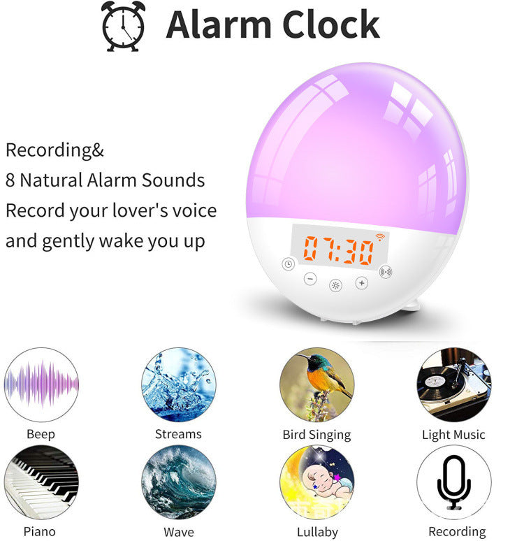 WiFi Voice Control Intelligent Alarm Clock, Sunrise Natural Wake-up Light 5335790556977